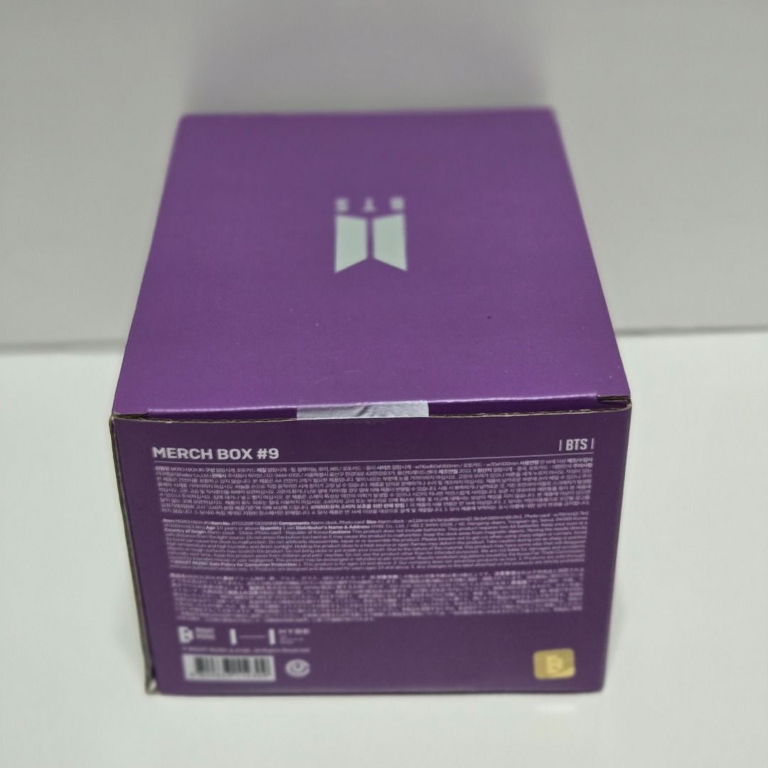 BTS Merch Box 9 Alarm Clock - Sealed (Category: K-Wave Merchandise) located in Pasig City. Submitted by your_unniepop (Listing ID 1430085464, Image 2). Description: Complete inclusions ✔ Outbox ✔ Alarm Clock ✔ Photocard Price: Php 4,350 + shipping PAYO or DP: P1,000 Balance pay after 45 days (max) DM to inquire and order Get discount if you buy more 😊.