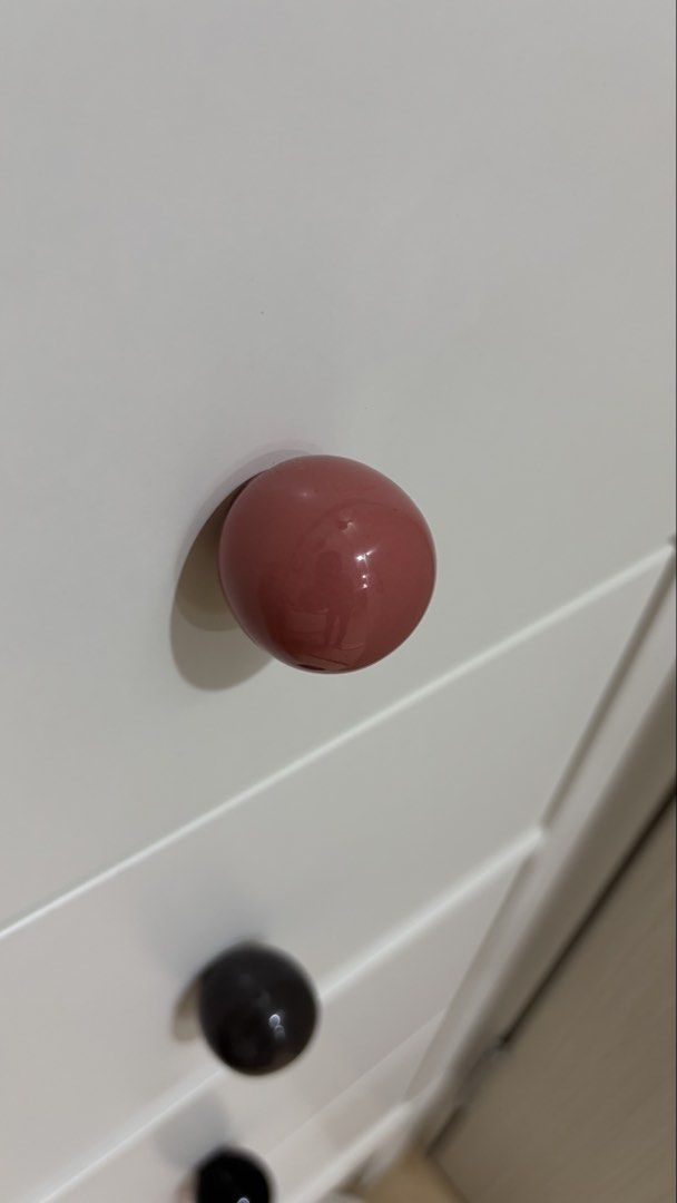 Ceramic Drawer Knobs - Assorted Colors (Category: Shelves, Cabinets & Racks) located in Singapore. Submitted by pixlr (Listing ID 1430174269, Image 2). Description: Set of hi-gloss spherical ceramic drawer knobs in various colors. Includes screws for easy installation. Perfect for updating your furniture with a pop of color. Colors include pink, 2 red, 2 black, blue, green, grey, 2 white, and brown. Great for drawers and cabinets..