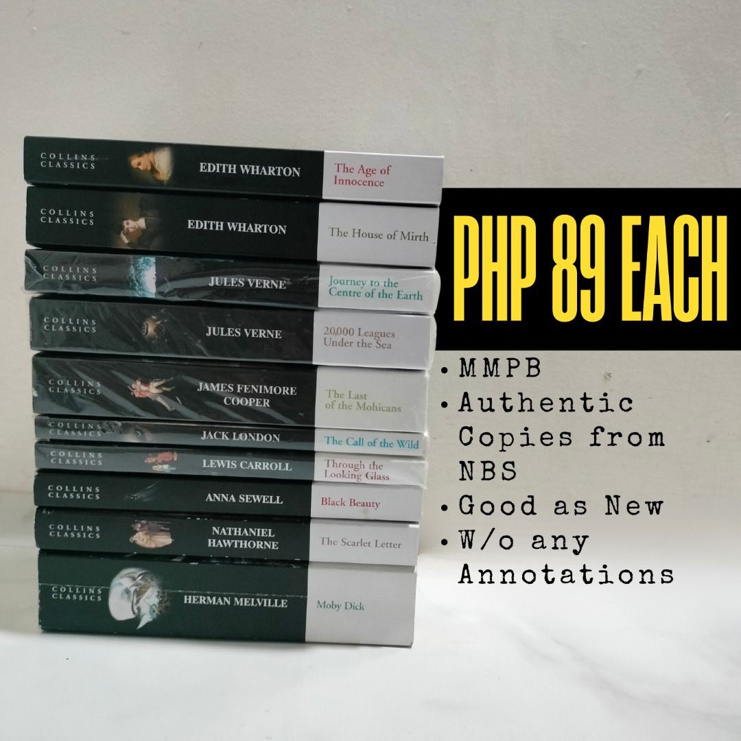 COLLINS CLASSICS (Category: Storybooks) located in Antipolo. Submitted by serjyms (Listing ID 1430119061, Image 3). Description: COLLINS CLASSICS SOLD: Moby Dick Northanger Abbey Persuasion Selling Price: Php89-99+sf Condition: Good as New, Authentic Copies from NBS Location: Antipolo City, Rizal Mode of Payment: GCash Mode of Delivery: J&T, LBC, Lalamove For inquiries, feel free to message me. Thank you :)).