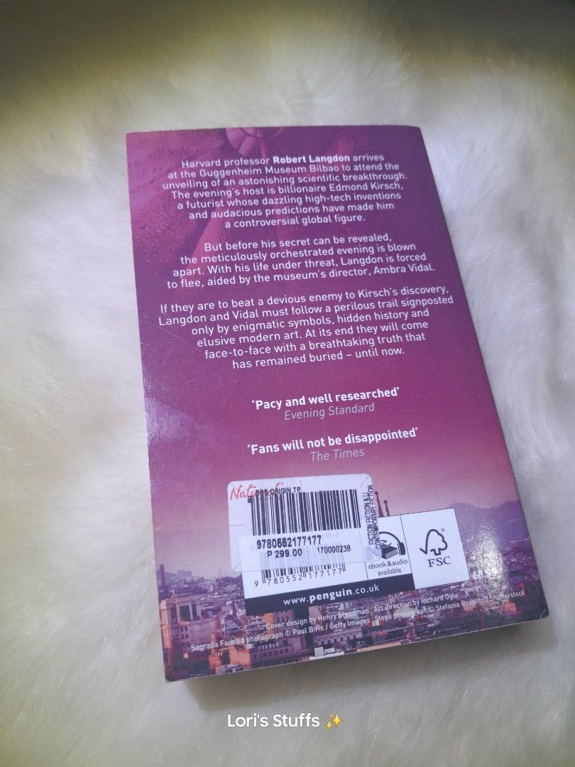 Dan Brown - Origin (Category: Storybooks) located in Hagunoy. Submitted by mythylea (Listing ID 1430182837, Image 2). Description: The book is a global bestseller. .