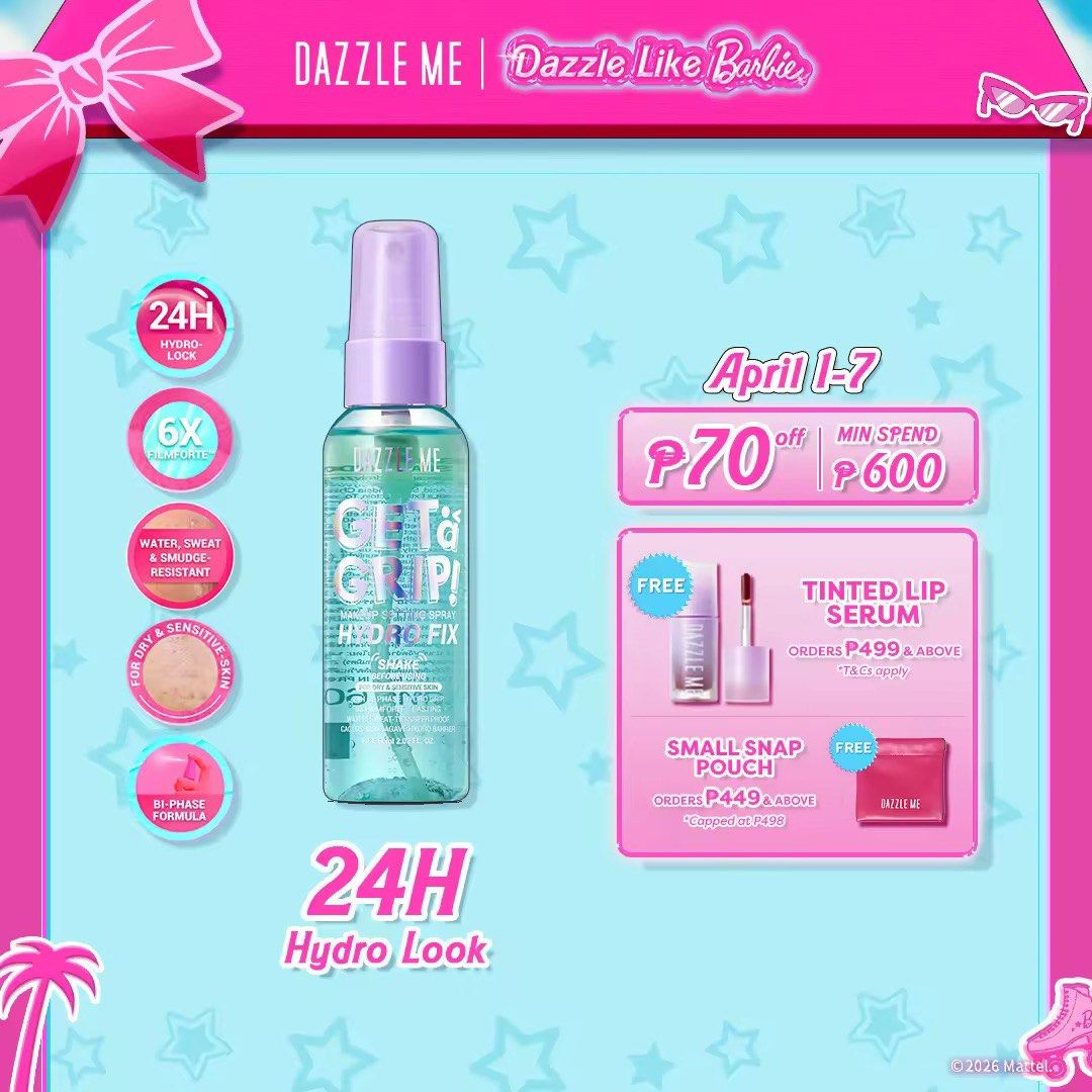 Dazzle Me Get a Grip! Hydro Fix Setting Spray (Category: Makeup) located in Quezon City. Submitted by andrea11171999 (Listing ID 1430063396, Image 1). Description: .