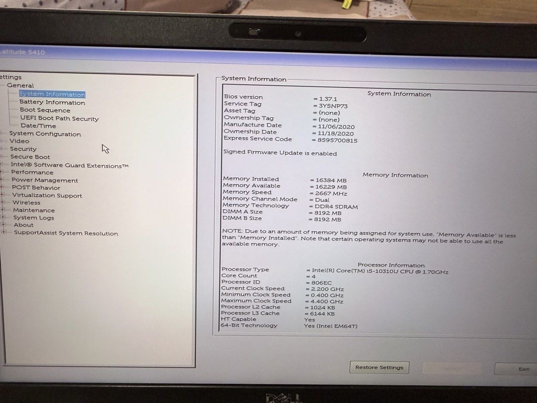 Dell Latitude 5410 Laptop - Intel i5473022938010112003