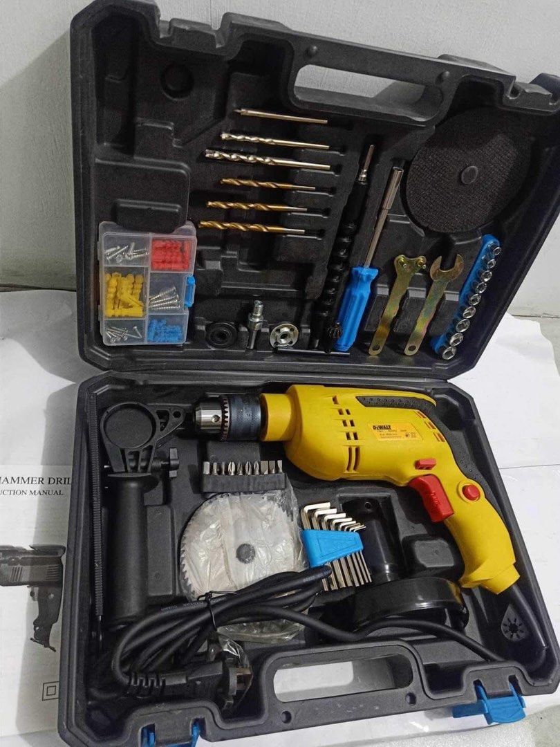 Dewalt Impact Drill Set & Grinder dual purpose (Category: Construction Tools & Equipment) located in Cavite. Submitted by aiandcai (Listing ID 1430034327, Image 3). Description: Dewalt heavyduty impact drill set and grinder dual purpose 220v 50/60hz 800w N 0-3800r/min.