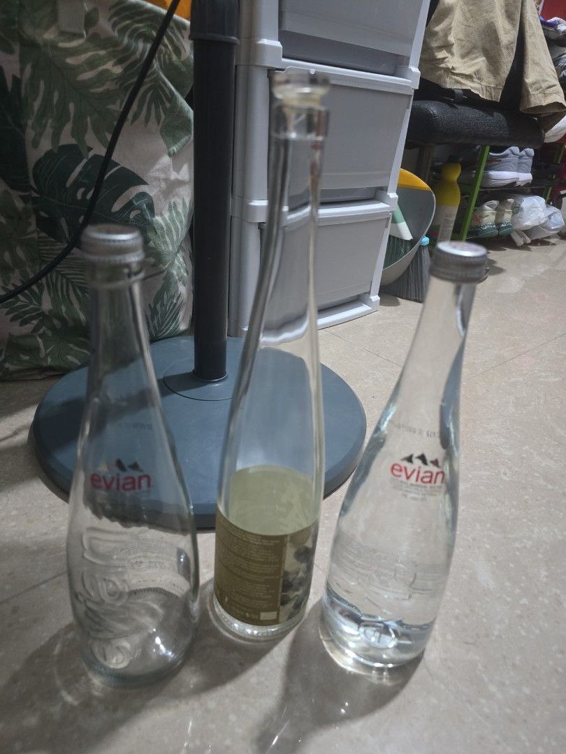 Evian 3×Glass Water Bottles - Empty445631332258293760
