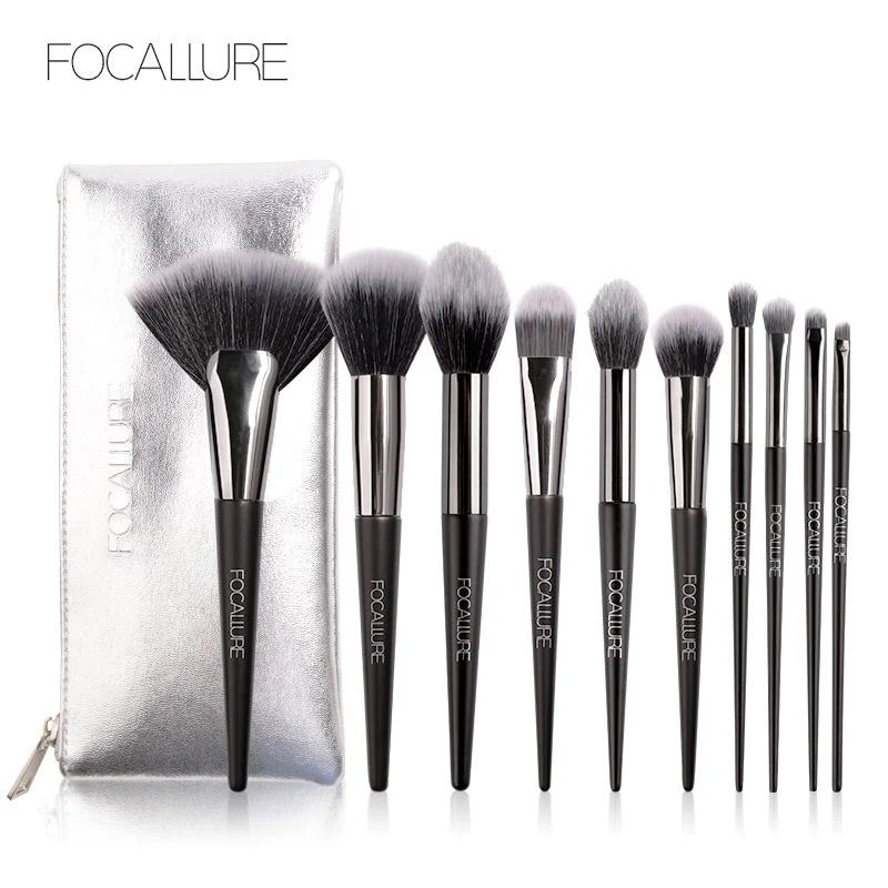 Focallure -Makeup Brush 10pcs (with bag)- FA70 (Category: Makeup) located in Manila. Submitted by abot.ph.17846 (Listing ID 1430041708, Image 2). Description: Expertly apply your makeup with Focallure's 10pcs makeup brush set. Made from high-quality materials, these brushes provide precise and smooth application for a flawless finish. With a variety of brush sizes and shapes, this set is perfect for any makeup routine. Achieve professional-level 
