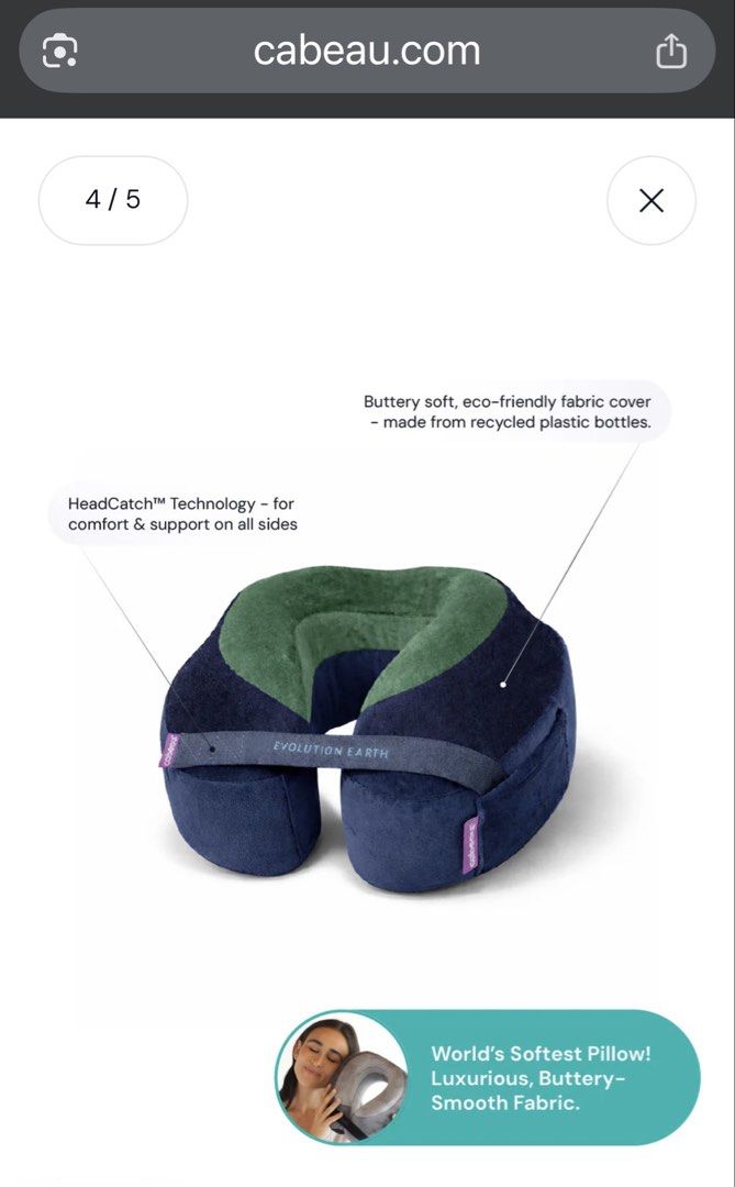 FROM ₱2,400! (Category: Travel Essentials & Accessories) located in Las Pinas. Submitted by yourneighbortotoro (Listing ID 1430144017, Image 3). Description: ✈️ Cabeau | Evolution Earth Deluxe Neck Pillow ✨ Sustainable comfort — The Cabeau Evolution Earth pillow delivers eco‑friendly support for stress‑free journeys 📚 Perfect for collectors of travel gear, lifestyle showcases, and global accessories This Cabeau Evolution Earth Deluxe Neck Pillow