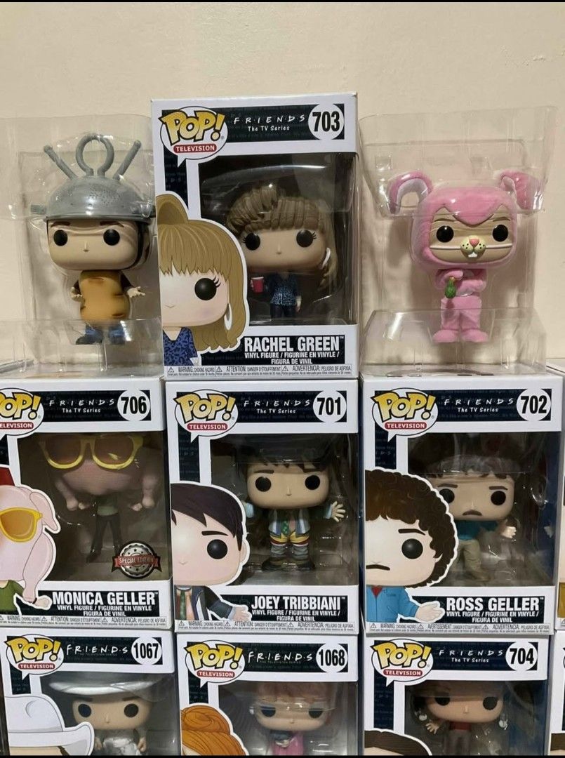 Funko Pop! FRIENDS TV Series Collection (Category: Designer & Blind Box Toys) located in Caloocan City. Submitted by wheresjami (Listing ID 1430137940, Image 3). Description: FOR SALE: FRIENDS Funko Pop Collection – 15K (Set Price) Selling my personal Friends Funko Pop collection in 8.5/10 to mint condition. ✅ All Pops are in Boss Protectors since Day 1 (The Boss Protectors are currently removed as I needed to clean them to maintain their quality