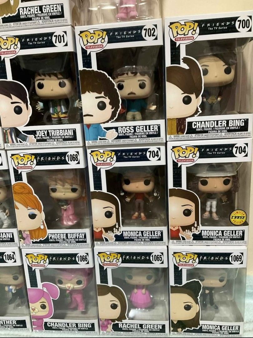 Funko Pop! FRIENDS TV Series Collection (Category: Designer & Blind Box Toys) located in Caloocan City. Submitted by wheresjami (Listing ID 1430137940, Image 2). Description: FOR SALE: FRIENDS Funko Pop Collection – 15K (Set Price) Selling my personal Friends Funko Pop collection in 8.5/10 to mint condition. ✅ All Pops are in Boss Protectors since Day 1 (The Boss Protectors are currently removed as I needed to clean them to maintain their quality