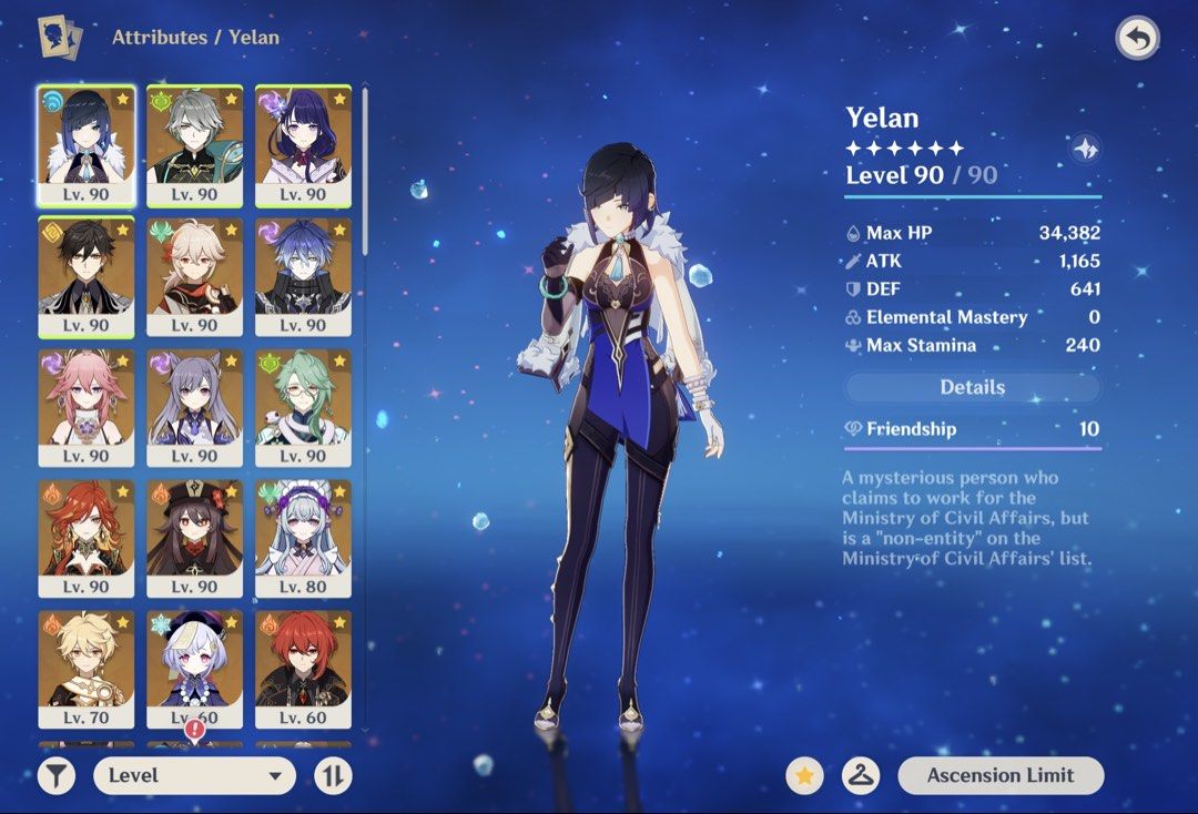 Genshin Impact Account AR 58 Asia Server (Category: Others) located in Taguig. Submitted by bythevalleyreads (Listing ID 1430160053, Image 2). Description: Selling AR 58 Genshin Impact Account ASIA Server (slightly negotiable) Aether MC 5 ★ characters: Yelan (w/ sig weapon) Raiden Shogun (w/ sig weapon) Yae Miko (w/ sig weapon) Mavuika (w/ sig weapon) Alhaitham Zhongli Kaedahara Kazuha Flins Keqing Baizhu Hu Tao Yumemizuki Mizuki Qiqi Diluc (C1) 