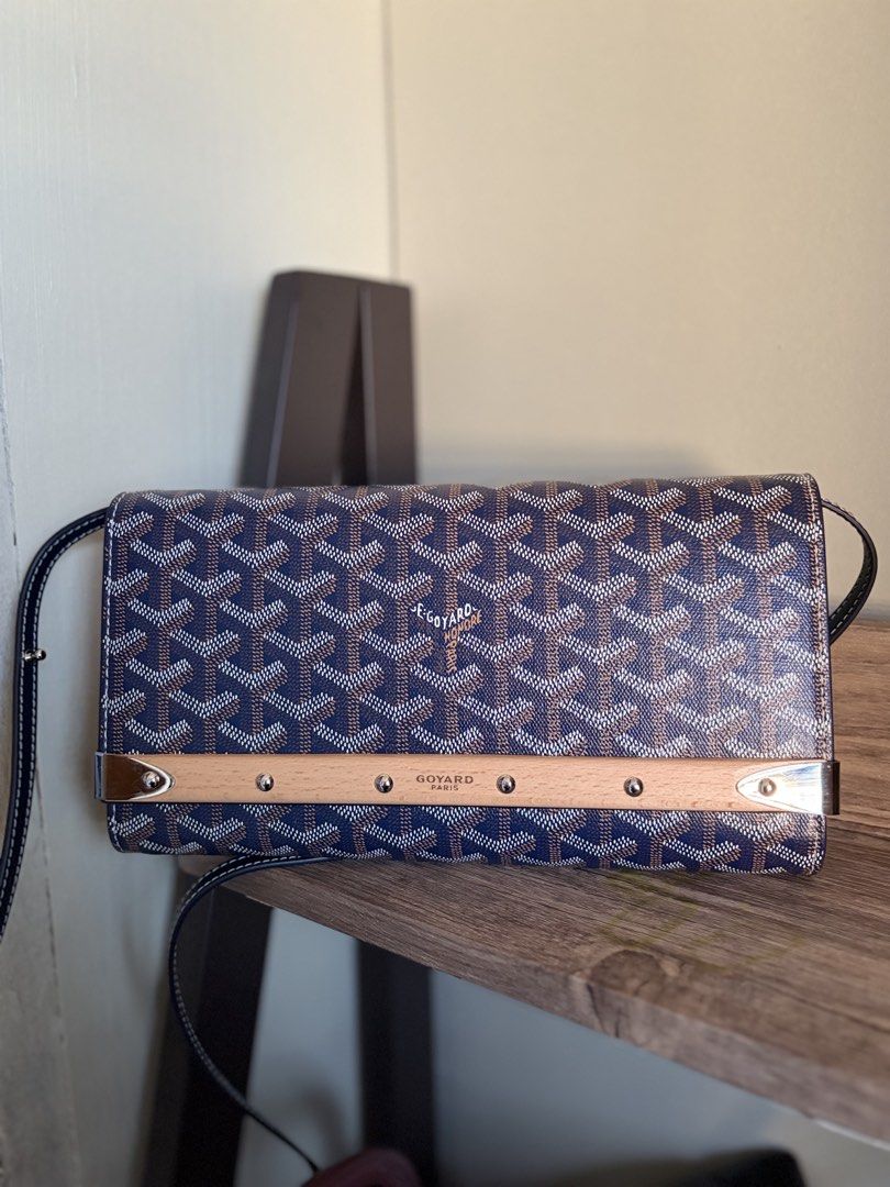 Goyard Monte Carlo Wallet/clutch (Category: Luxury Bags & Wallets) located in Santa Barbara. Submitted by elleemmnnop (Listing ID 1430123067, Image 1). Description: - Goyard Monte Carlo Boi Clutch Sling - Blue -9.5"x5.5"x1.5" - Genuine leather - coded - NGA Shipping nationwide via J&T and LBC. No returns/refunds/exchanges once items are marked as sold..