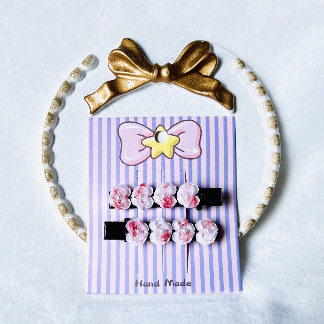 Handmade Floral Hair Clips (Category: Hair Accessories) located in Manila. Submitted by lex_co (Listing ID 1430047596, Image 3). Description: 🌸 Kiddie Hair Clips 🌸 35.00/ pair 3 pairs for 100.00 PM for bulk orders ❤️ #hairclips #anikanik #babygirl #accessories.