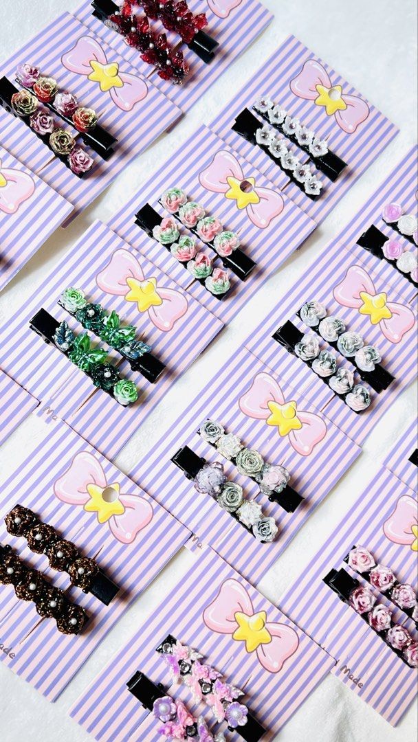 Handmade Floral Hair Clips (Category: Hair Accessories) located in Manila. Submitted by lex_co (Listing ID 1430047596, Image 1). Description: 🌸 Kiddie Hair Clips 🌸 35.00/ pair 3 pairs for 100.00 PM for bulk orders ❤️ #hairclips #anikanik #babygirl #accessories.