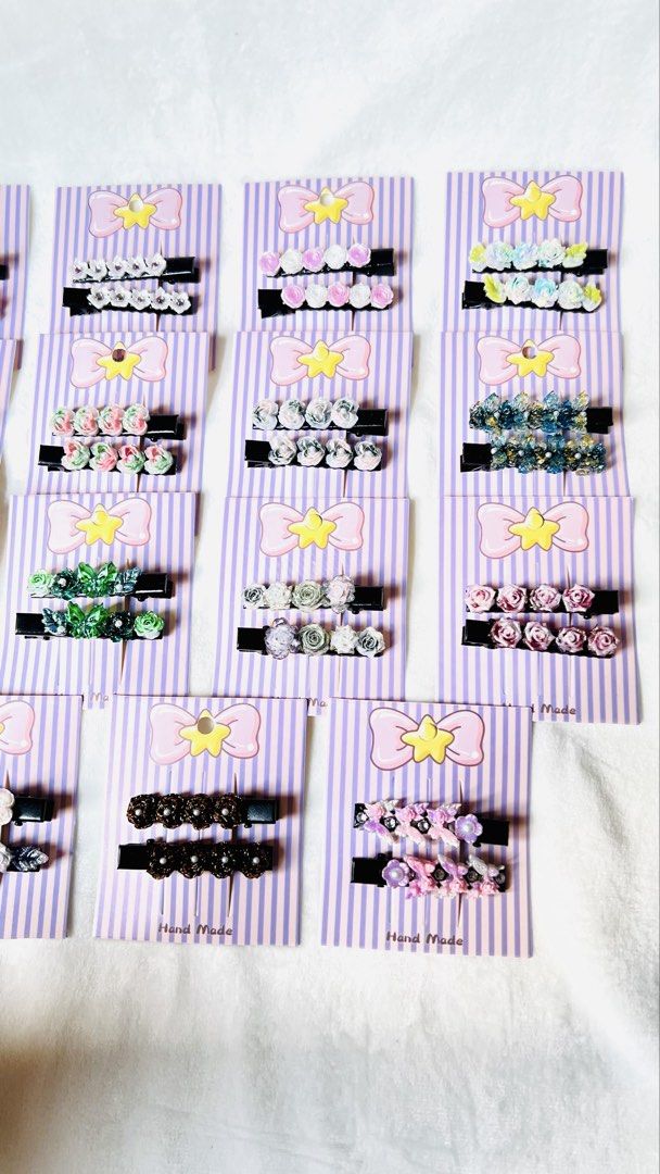 Handmade Floral Hair Clips (Category: Hair Accessories) located in Manila. Submitted by lex_co (Listing ID 1430047714, Image 1). Description: 🌸 Kiddie Hair Clips 🌸 35.00/ pair 3 pairs for 100.00 PM for bulk orders ❤️ #hairclips #anikanik #babygirl #accessories.