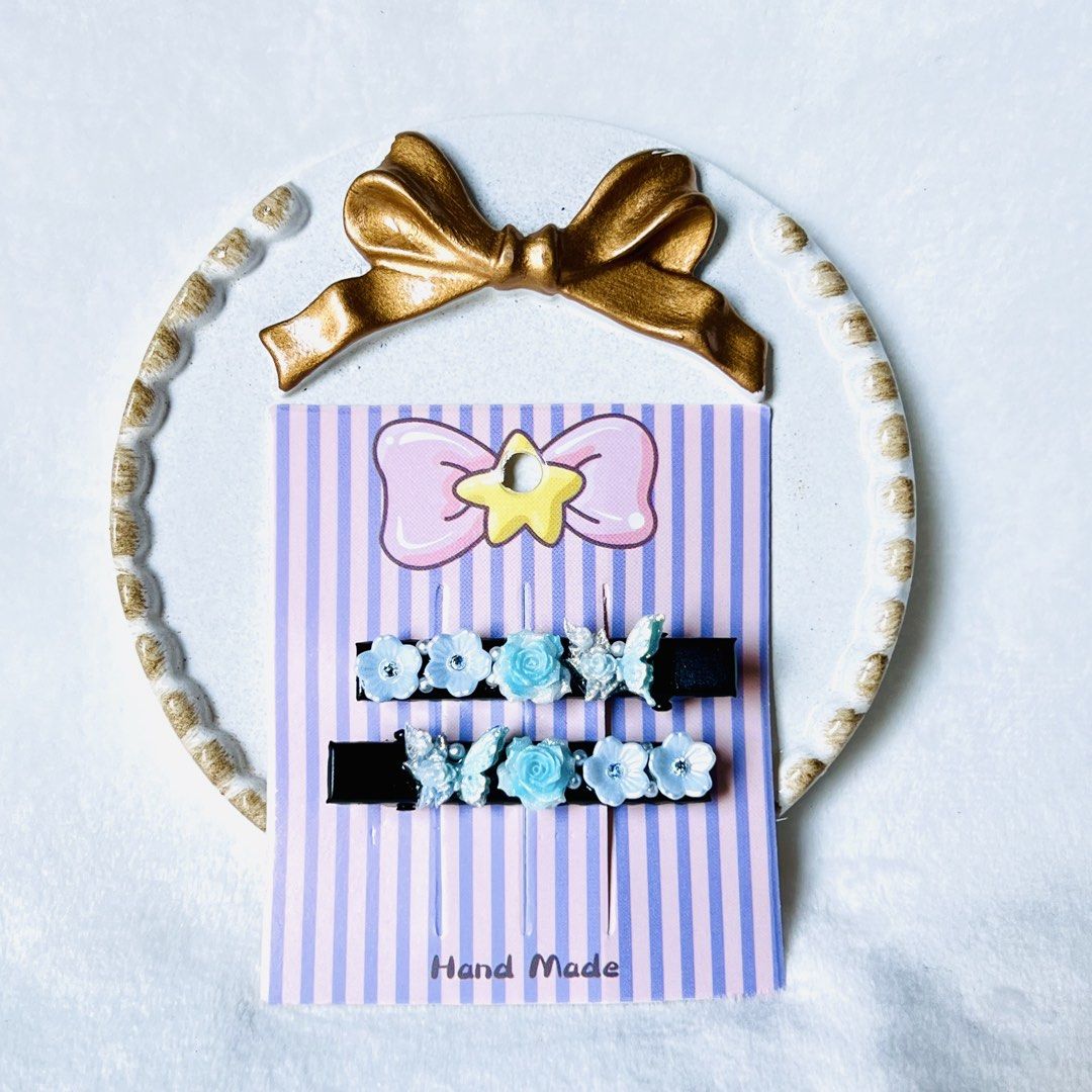 Handmade Floral Hair Clips (Category: Hair Accessories) located in Manila. Submitted by lex_co (Listing ID 1430047714, Image 3). Description: 🌸 Kiddie Hair Clips 🌸 35.00/ pair 3 pairs for 100.00 PM for bulk orders ❤️ #hairclips #anikanik #babygirl #accessories.