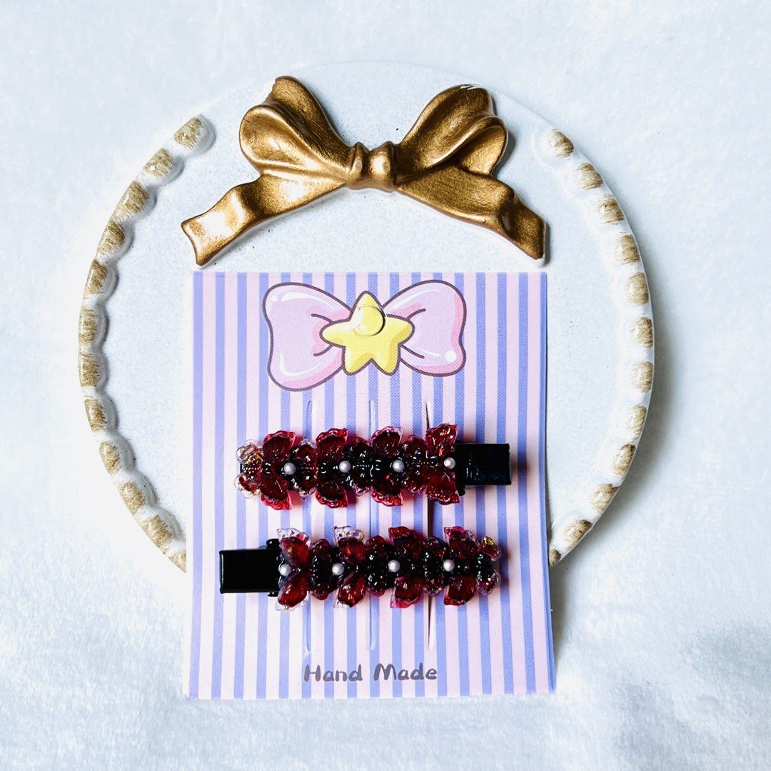 Handmade Floral Hair Clips (Category: Hair Accessories) located in Manila. Submitted by lex_co (Listing ID 1430047714, Image 2). Description: 🌸 Kiddie Hair Clips 🌸 35.00/ pair 3 pairs for 100.00 PM for bulk orders ❤️ #hairclips #anikanik #babygirl #accessories.