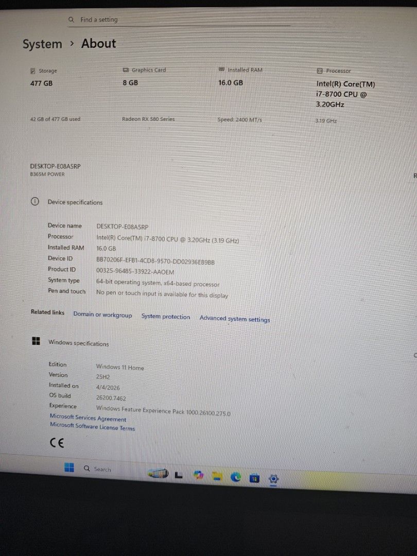 i7 8700 desktop PC computer Intel CPU422358445164472328