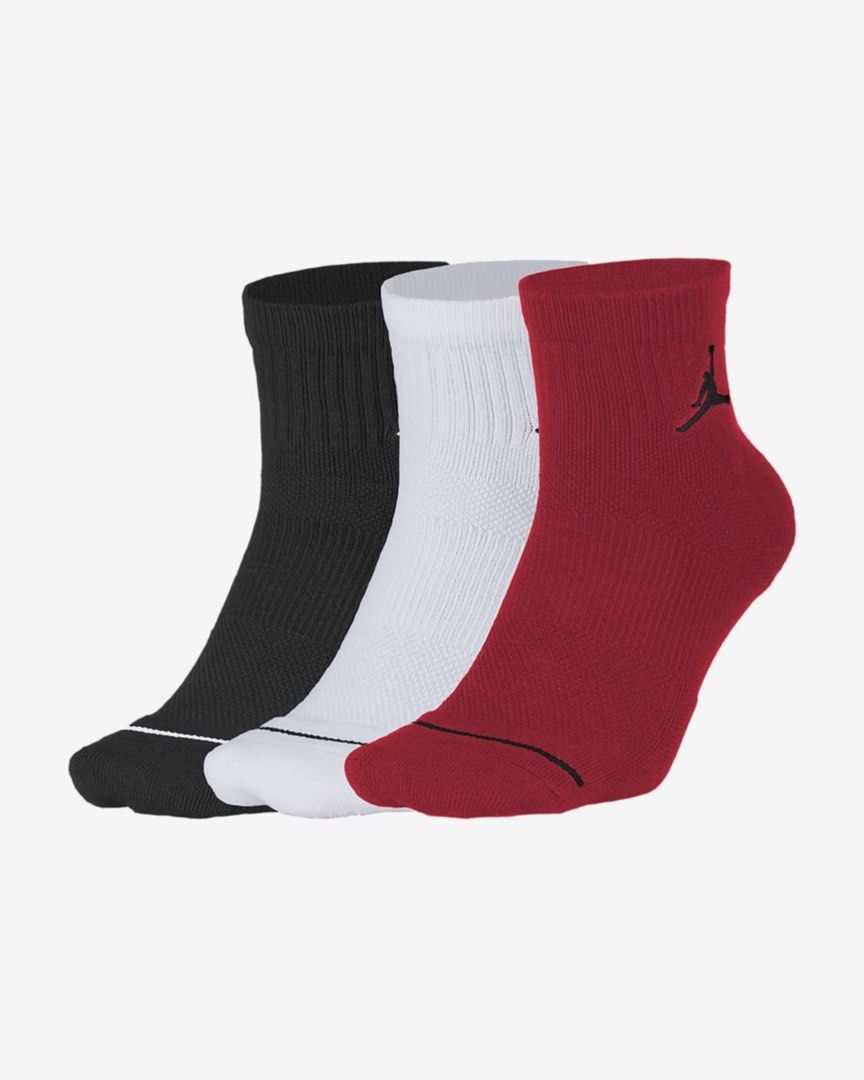 Jordan Ankle Socks - TRICOLOR (Category: Socks) located in Paranaque City. Submitted by amazondrake (Listing ID 1430115251, Image 2). Description: Jordan Ankle socks (TRICOLOR) available in size : S, M, L & XL [subject to size availability] 3pairs/set — @750 / set BELOW SRP of 995/set *also selling per 300/pair AVAILABLE ONHAND FIXED PRICE NO MORE LAST PRICE via LBC or Lalamove delivery fee is at buyers expense .