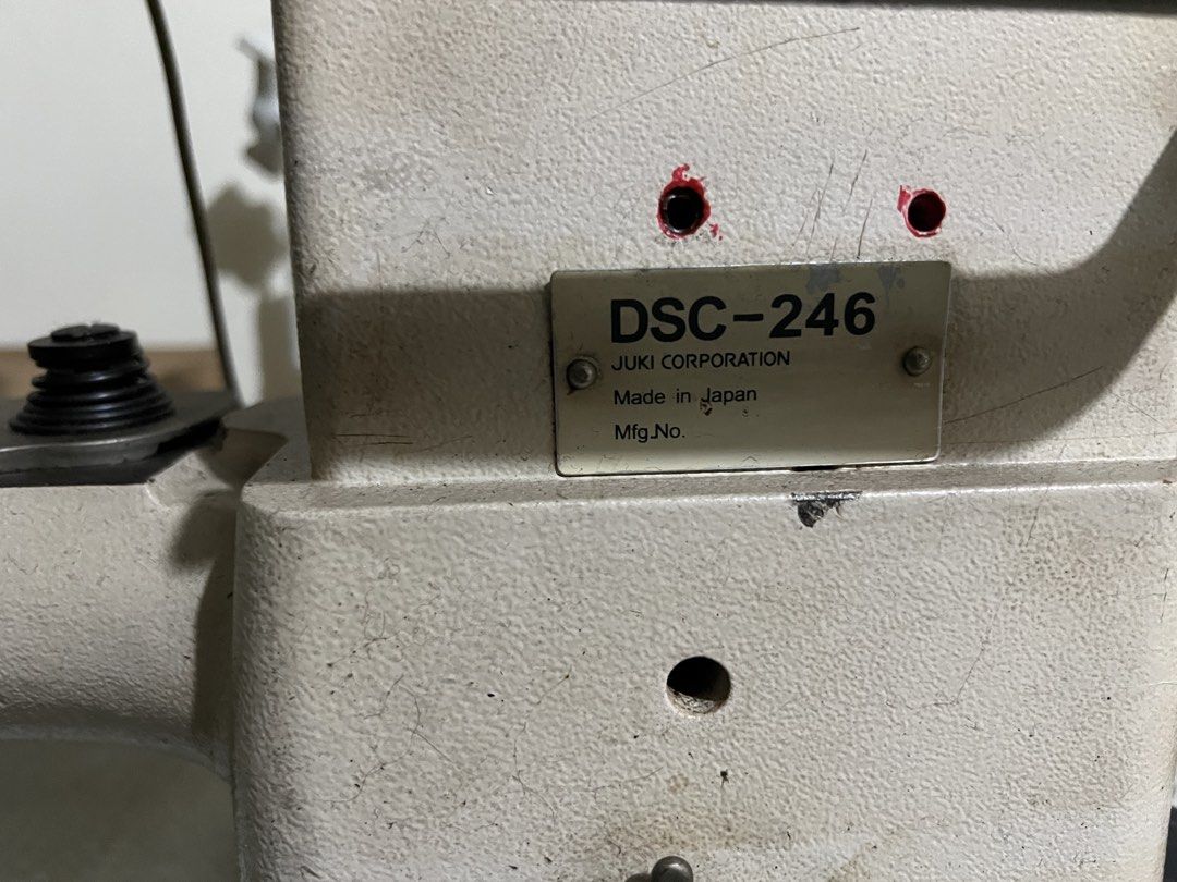 JUKI DSC-246 Industrial Sewing Machine (Category: Industrial Equipment) located in Manila. Submitted by jap001 (Listing ID 1430060531, Image 3). Description: Can sew heavy and thick leather 6mm Bought for 47K+ 2nd hand Juki DSC - 246 (Designed for heavy duty stitching) Never really used because owner had no time to learn properly Selling only for 27k High clearance Upgraded parts with servo motor (can be run very slowly) - 4500php Walking foot in