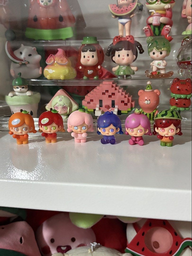 KOKOSA Fruit Series Blind Box Figurines (Category: Designer & Blind Box Toys) located in Bulacan. Submitted by _declutterfly (Listing ID 1430067753, Image 1). Description: I bought these other fruits so I could get the watermelon one 😍🍉 ‼️ TAKE ALL 4 for 480 ‼️ ✨ 130 pesos each ✨ Available: - Apple - Peach - Orange - Dragon Fruit No flaws, fresh from blindbox but doesn’thave packaging anymore (china).