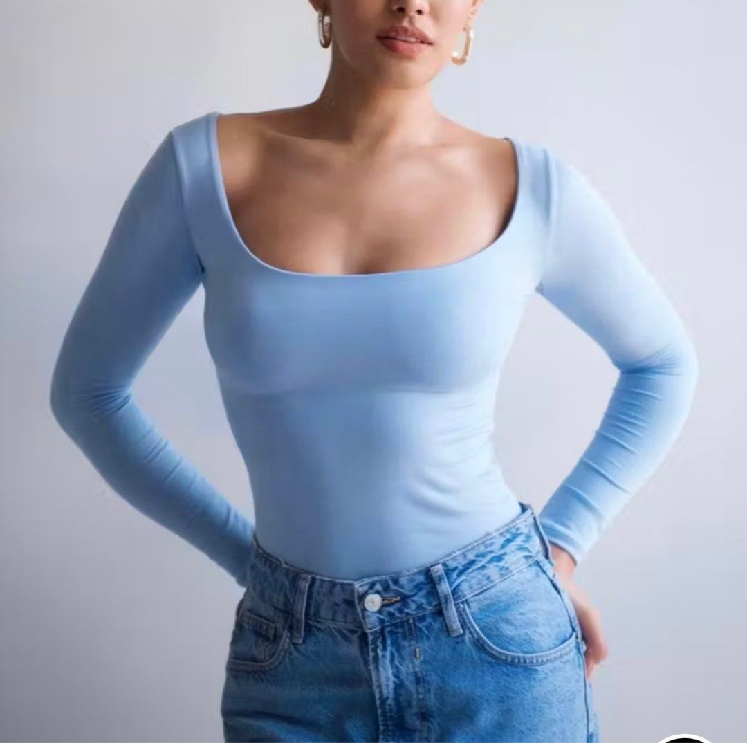 Light Blue Scoop Mera Square Neck Top (Category: Others Tops) located in Bacolod City. Submitted by girlydecluttering (Listing ID 1430175876, Image 1). Description: brand new never been worn bought the wrong size.