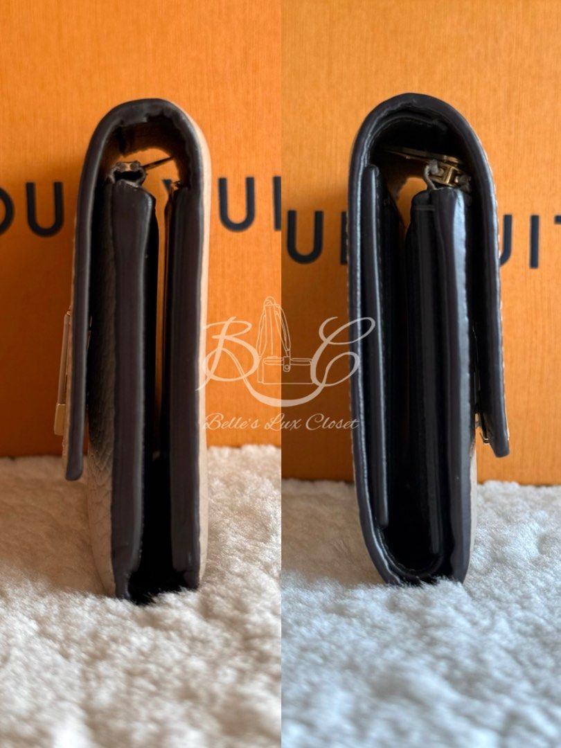 Louis Vuitton Capucines Compact Wallet Galet Taurillon (Category: Luxury Bags & Wallets) located in Paranaque City. Submitted by belles_lux_closet (Listing ID 1430149977, Image 3). Description: AUTHENTIC CAPUCINES COMPACT WALLET GHW IN GALET TAURILLON LEATHER (Like New, Microchipped & Full Set) ✅ 100% Guaranteed Authentic ✅ Microchipped ✅ Excellent Condition, Rank A-SA ✅ FULL SET! Comes with dust bag and box! ✅ Legit seller Retails at ~Php 65,000