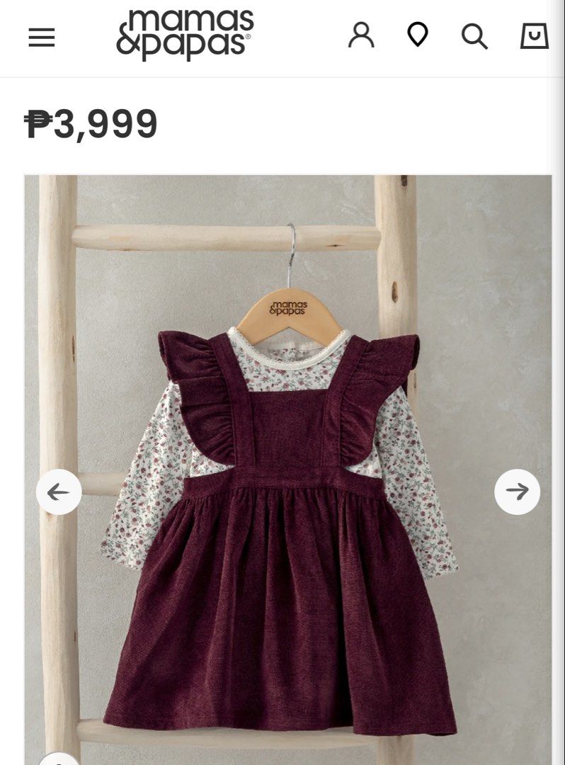 Mamas & Papas 2-Piece Dress Set (Category: Babies & Kids Fashion) located in Taguig. Submitted by muntingkahon (Listing ID 1430112611, Image 1). Description: 2-3 years old Used once 4k original price.
