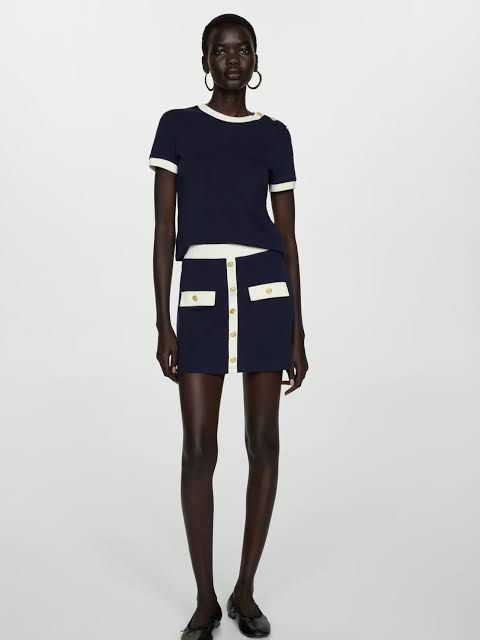 Mango Navy Blue Top and Skirt SET (Category: Sets or Coordinates) located in Cebu City. Submitted by jsnf1234 (Listing ID 1430151984, Image 1). Description: .