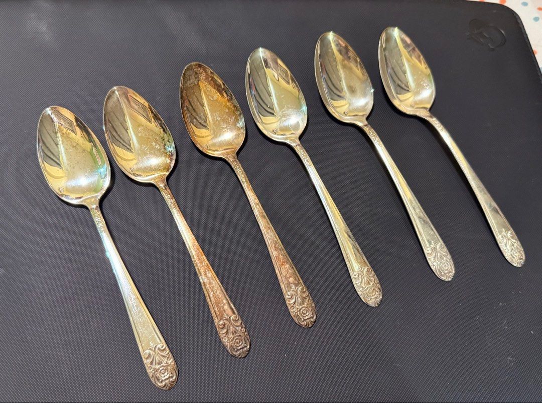 Melody Silver Plate Flatware Set (30 pcs) (Category: Dinnerware & Cutlery) located in Manila. Submitted by yourtoothfairy (Listing ID 1430199504, Image 1). Description: Vintage flatwares MELODY SILVER PLATE produced by International silver in 1954 They are silverplated , includes : 11 dinner knives 6 spoons 6 forks 4 teaspoons 2 butter knives 1 sugar spoon *all pieces need cleaning / some dinner knives have minor rust spots from storage. Please c