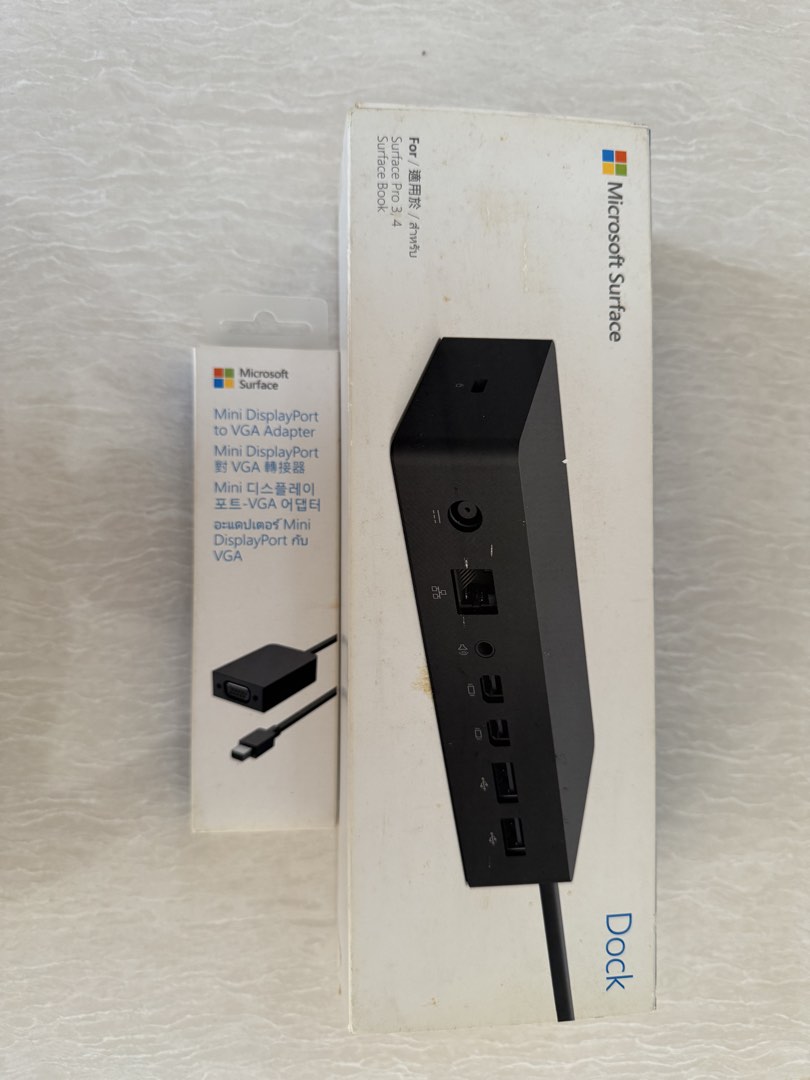 Microsoft Surface Dock and Mini DisplayPort to VGA Adapter, Computers ...