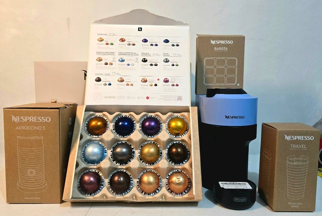 Nespresso Vertuo Pop Ice Coffee Bundle (Category: Coffee Machines & Makers) located in Caloocan City. Submitted by souththrift_taytay (Listing ID 1430154514, Image 1). Description: Nespresso Vertuo Pop Ice Coffee Bundle Australian mall pull out Used as display unit Brandnew open box only Color:Pacific Blue Inclusion Aeroccino 3 Complete with 12 Capsule Ice Tray Travel Mug 220V .