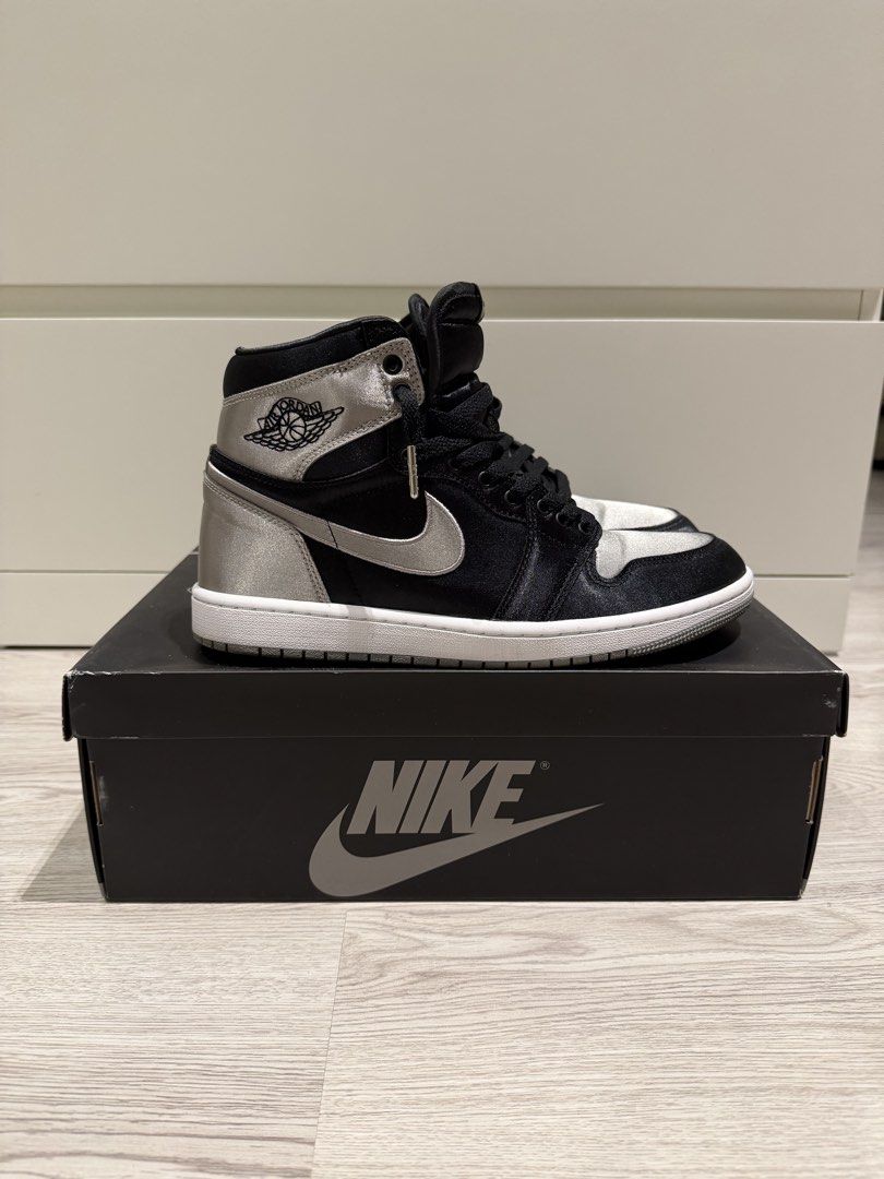Nike Air Jordan 1 High OG Satin Shadow (Category: Sneakers) located in Calamba. Submitted by _byagatha (Listing ID 1430126268, Image 3). Description: Authentic Jordan 1 High OG Satin Shadow. Condition: Used thrice. Shoes are in very good condition. Comes with Box. Size: US Men - 8.5 (EU 42) | US Women - 10 .