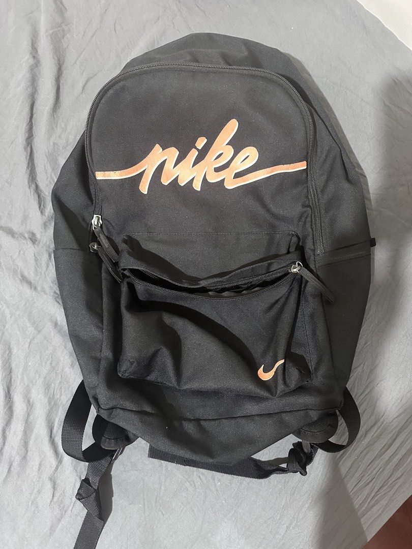 Nike Backpack Black (Category: Backpacks) located in Taytay. Submitted by declutter_random (Listing ID 1430037610, Image 1). Description: Decluttering!! with laptop sleeve. can fit up to 15” laptop.