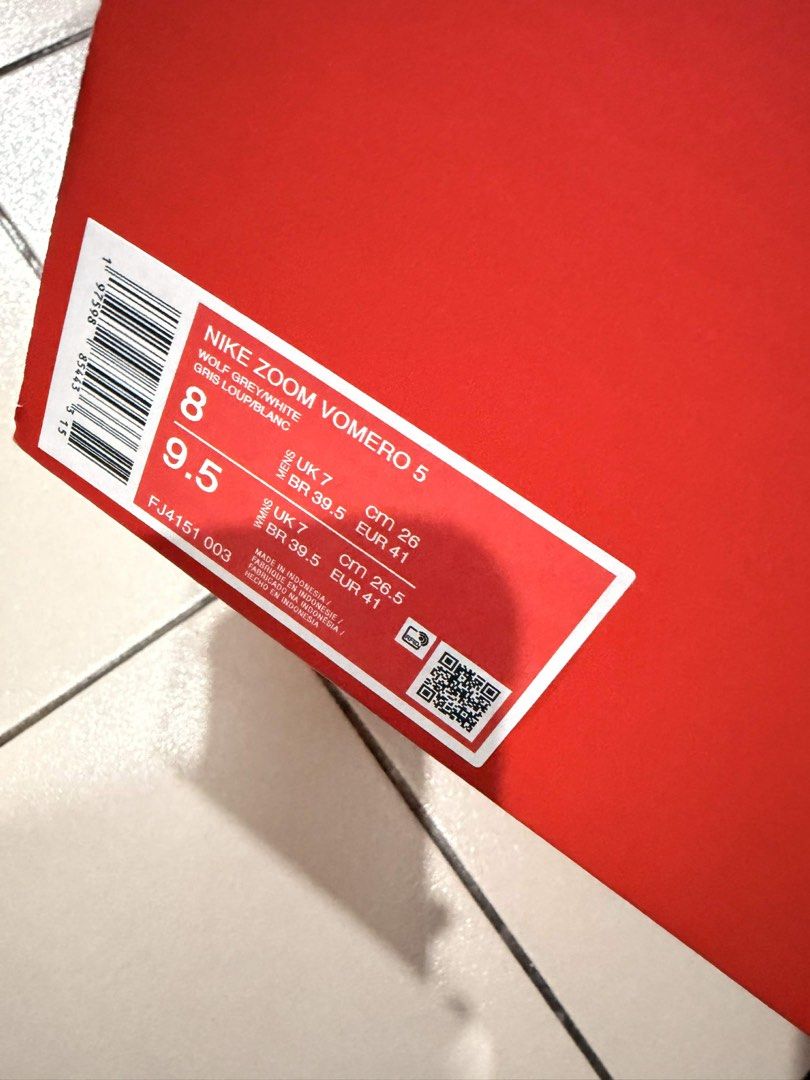 Nike Zoom Vomero 5 - Wolf Grey/White (Category: Sneakers) located in Pasig City. Submitted by yanoid (Listing ID 1430114639, Image 2). Description: US 8 mens US 9.5 womens.