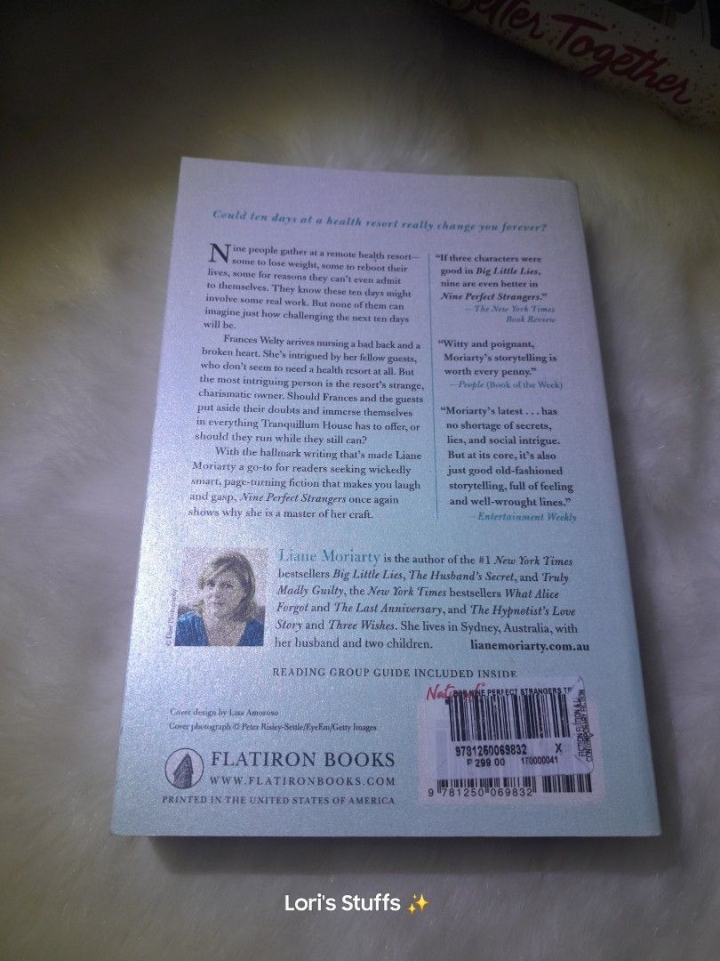 Nine Perfect Strangers by Liane Moriarty (Category: Storybooks) located in Hagunoy. Submitted by mythylea (Listing ID 1430185057, Image 2). Description: Nine Perfect Strangers by Liane Moriarty. This book is a New York Times Bestseller. It is a Flatiron Books publication. The book is now available on HULU. .