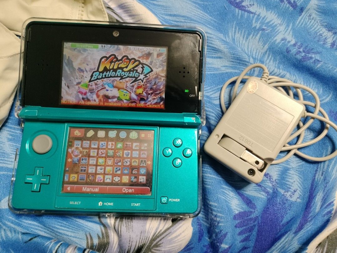 Nintendo 3DS Teal jailbreak 32GB (Category: Nintendo) located in Manila. Submitted by chiki_chem (Listing ID 1430064787, Image 1). Description: - charger - extra battery - crystal case.