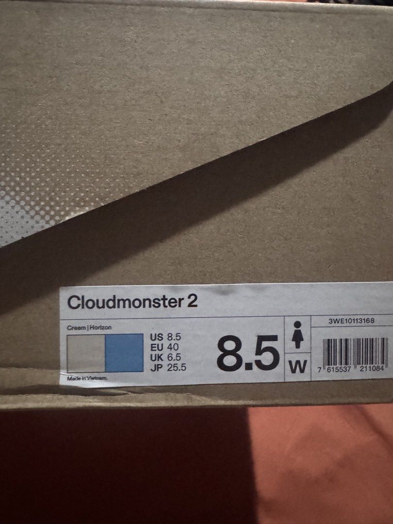 On Cloudmonster 2 (Cream Horizon) (Category: Sneakers) located in Imus. Submitted by pguecs (Listing ID 1430088645, Image 2). Description: Selling my On Cloudmonster 2 Cream Horizon colorway. Like new with box and never used for running. Used it only for 3 international trips so mostly walking. Size is Women’s 8.5/EU 40 (see photo for actual sizing). RFS: too many shoes. Decluttering. Bought for 10890 at On ATC. Selling for only PHP5500, price sl