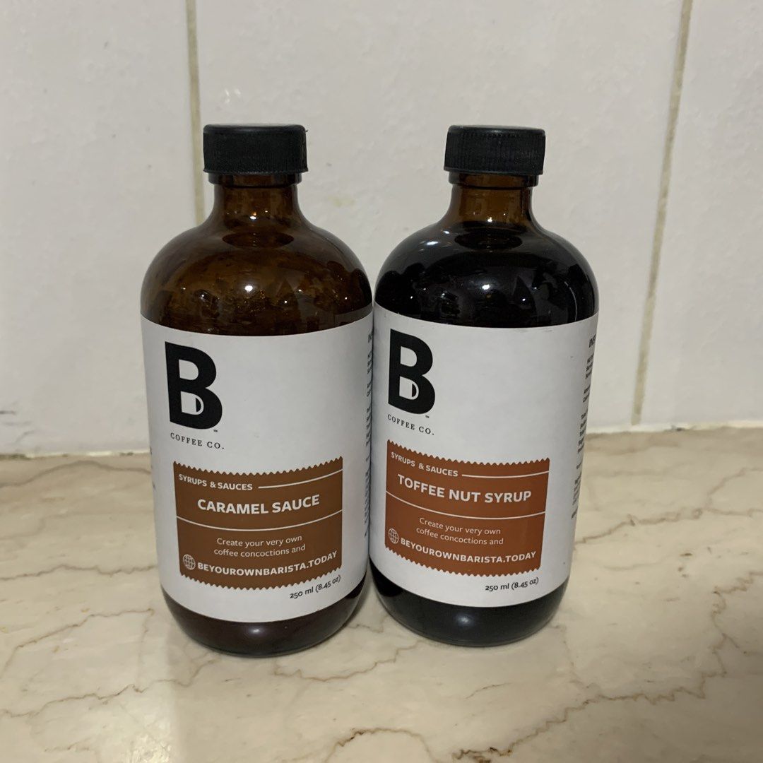 OPENED B Coffee Syrups (Category: Other Food & Drinks) located in Quezon City. Submitted by closet.decluttered (Listing ID 1430178182, Image 1). Description: OPENED B Coffee Syrups - Caramel Syrup - Toffee Nut Syrup Purchased in February 2026 Used only twice PHP 200 for 2 bottles.
