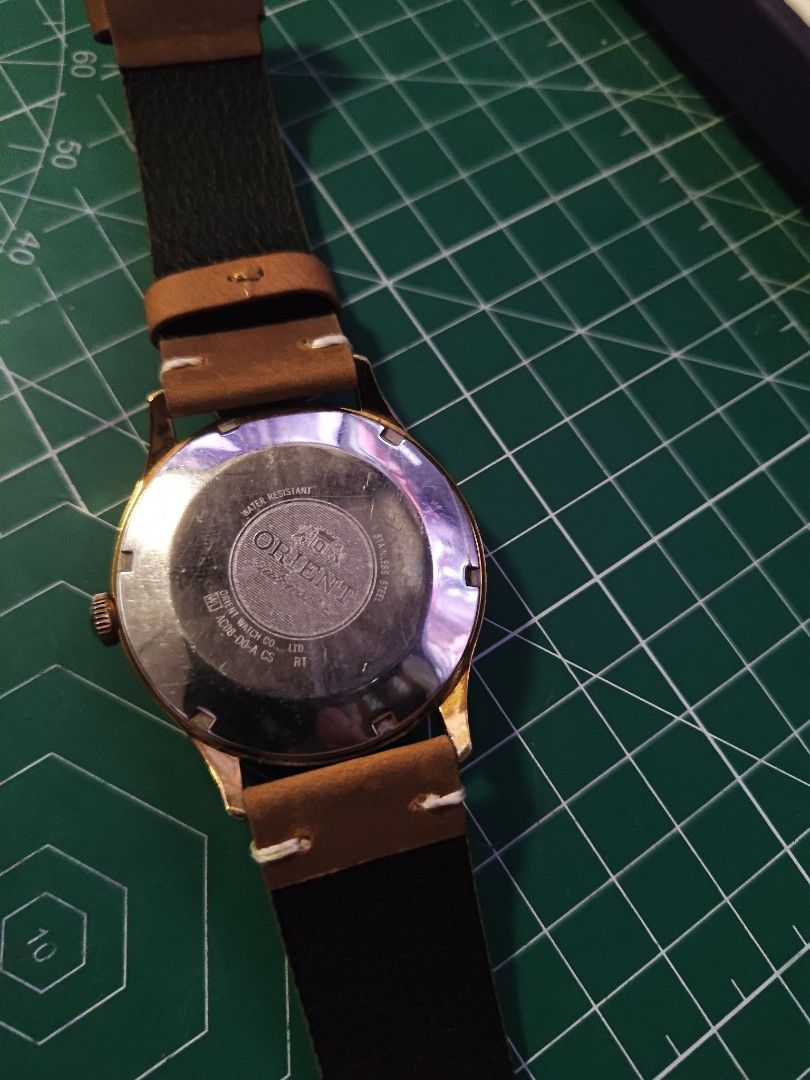Orient Bambino V4 (Category: Men's Watches) located in Quezon City. Submitted by userdomain (Listing ID 1430080923, Image 3). Description: -42 mm lug to lug - Automatic, with 40 hour power reserve -22 mm faux leather strap with deployant clasp -Personally used, no issues -Dings on watch case and mineral glass (signs of use) -No box, as is.