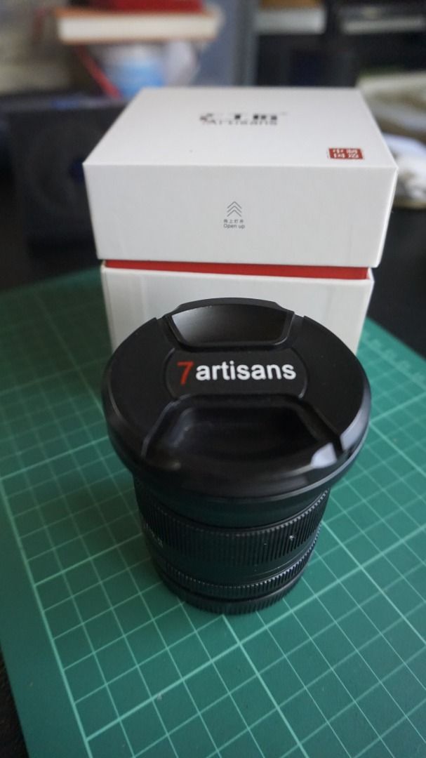 Photography (Category: Lens & Kits) located in Caloocan City. Submitted by onlyhuman_67 (Listing ID 1430040430, Image 2). Description: 7Artisans 12mm F2.8 Wide-angle Lens for Sony E-Mount (APS-C) This is a pre-owned lens but in perfect working condition. Focal and aperture rings rotate smoothly. Minimal fungus accumulation on glass is not noticable and does not affect the output of the photos. Functionality: 10/10 Cosmetics: 8.5/10.