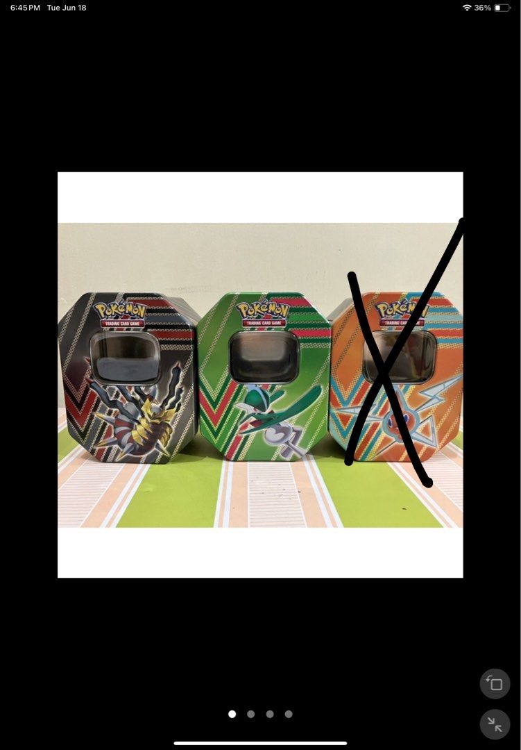Pokemon TCG Empty Tin Can 200 EACH (Category: Card Boxes & Cases) located in Cavite. Submitted by shoppingmommadsma (Listing ID 1309463040, Image 1). Description: AUTHENTIC Pokemon TCG Empty Tin Can 200 EACH 100% Original Rotom Gallade -SOLD Giratina Empty tins good for storing cards and other collectibles. Collectible Case Container no cards inside limited supplies.