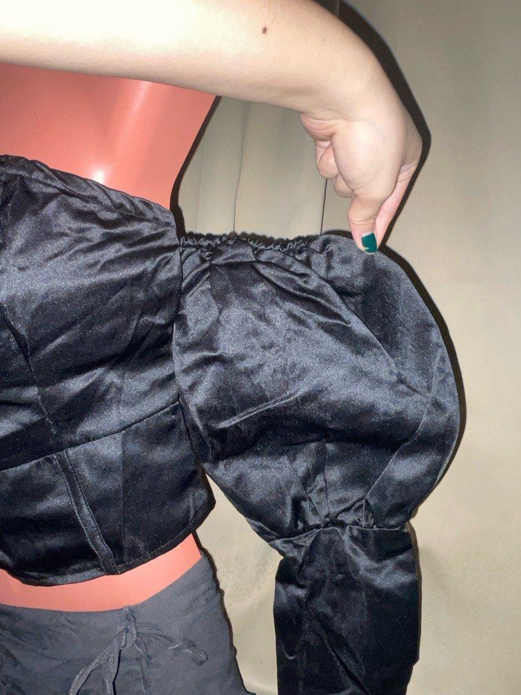 Pretty little things puff sleeve satin top (Category: Blouses) located in Dinalupihan. Submitted by closetbymint (Listing ID 1430050045, Image 2). Description: Sale sale sale No when worn No low balling No rush shipping .