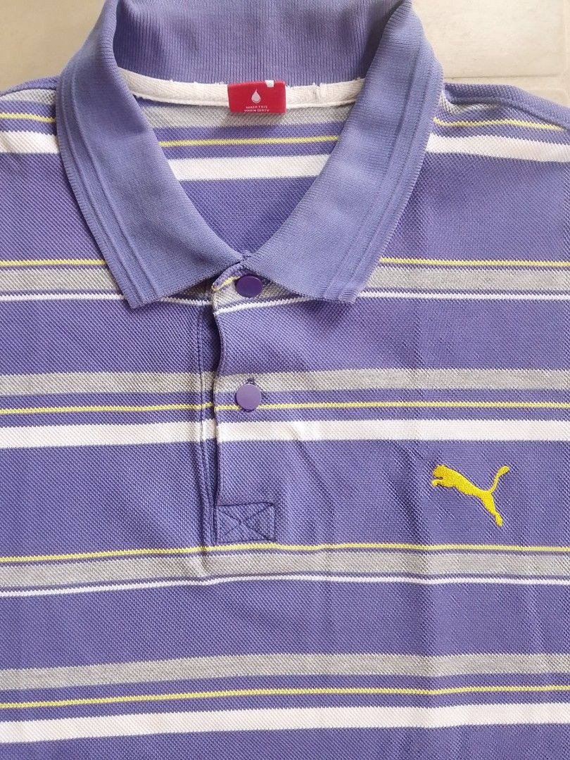 Puma Archive Striped Polo Shirt (Category: Tshirts & Polo Shirts ) located in Manila. Submitted by panbreaks417 (Listing ID 1430040114, Image 2). Description: Check pics for issue (2 small pinholes) Good Condition Color Rate - 10/10 Medium - Large.