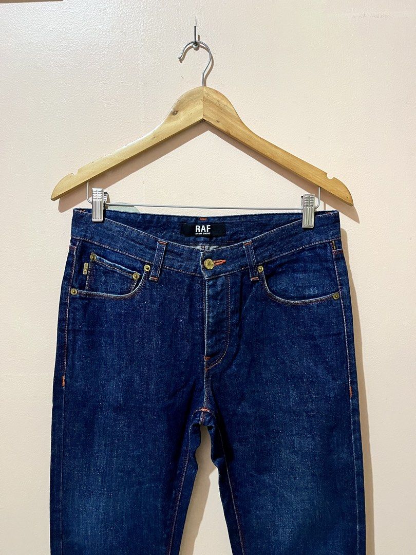 Raf By Raf Simons - Yellow Patent Back Pockets - Jeans (Category: Jeans) located in Quezon. Submitted by _sortofgoodsph (Listing ID 1430103069, Image 3). Description: Raf By Raf Simons - Yellow Patent Back Pockets - Jeans Size 30 on tag Dimensions: Waistline - 30” Length - 43” Front rise - 9.5” Inseam - 32” Thigh - 10” Knee - 8” Leg opening - 6.5” Excellent condition No issue Note: Feel free to ask questions before purchasing.