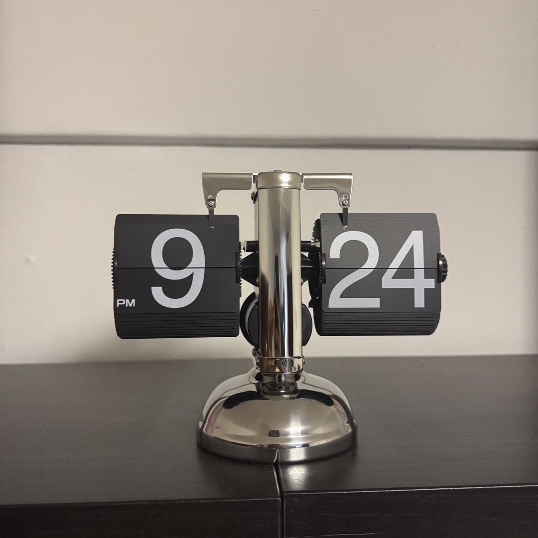 Block Flipping Clock Retro Flipping Clock Vintage Decorative Timepiece, Furniture & Home ...
