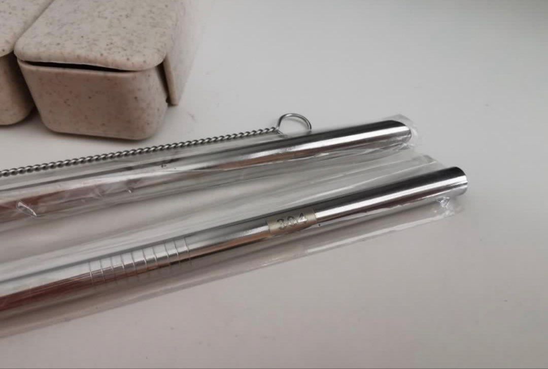 Reusable 304 Stainless Steel Straw Set with Case445630446735861762