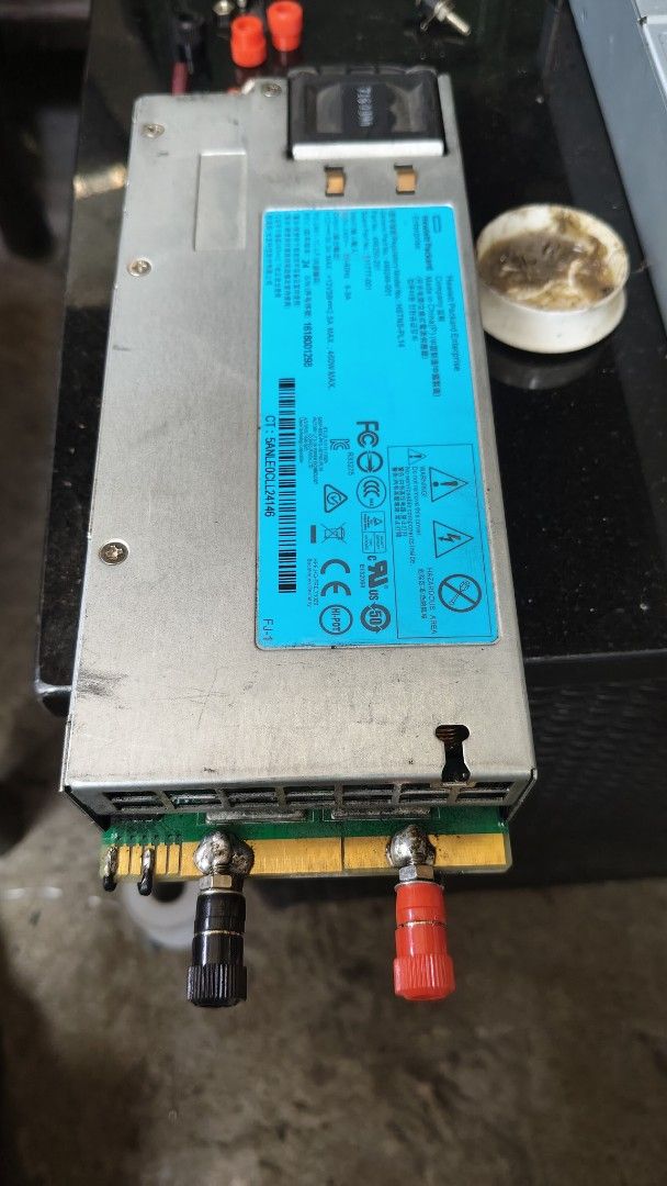 Server Power Supply (Category: Computer Parts) located in Manila. Submitted by lalalatcartel (Listing ID 1430175590, Image 3). Description: Switching Power Supply 38 amperes input: 220v output: 12.2volts with binding post nut terminal solder.