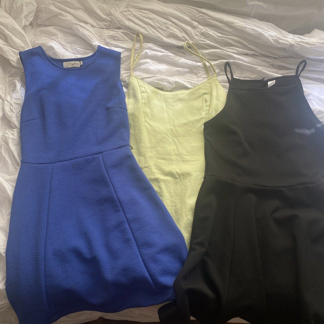 Sunday Summer Midi Dress Set (Category: Dresses) located in Quezon City. Submitted by isapoca (Listing ID 1430035622, Image 1). Description: 2 h&m, 1 just g(blue) midi dress with minor stains (can be removed by washing) Fits Womens M-L frames Sold as set only! MOP GCash Loc: Quezon City.