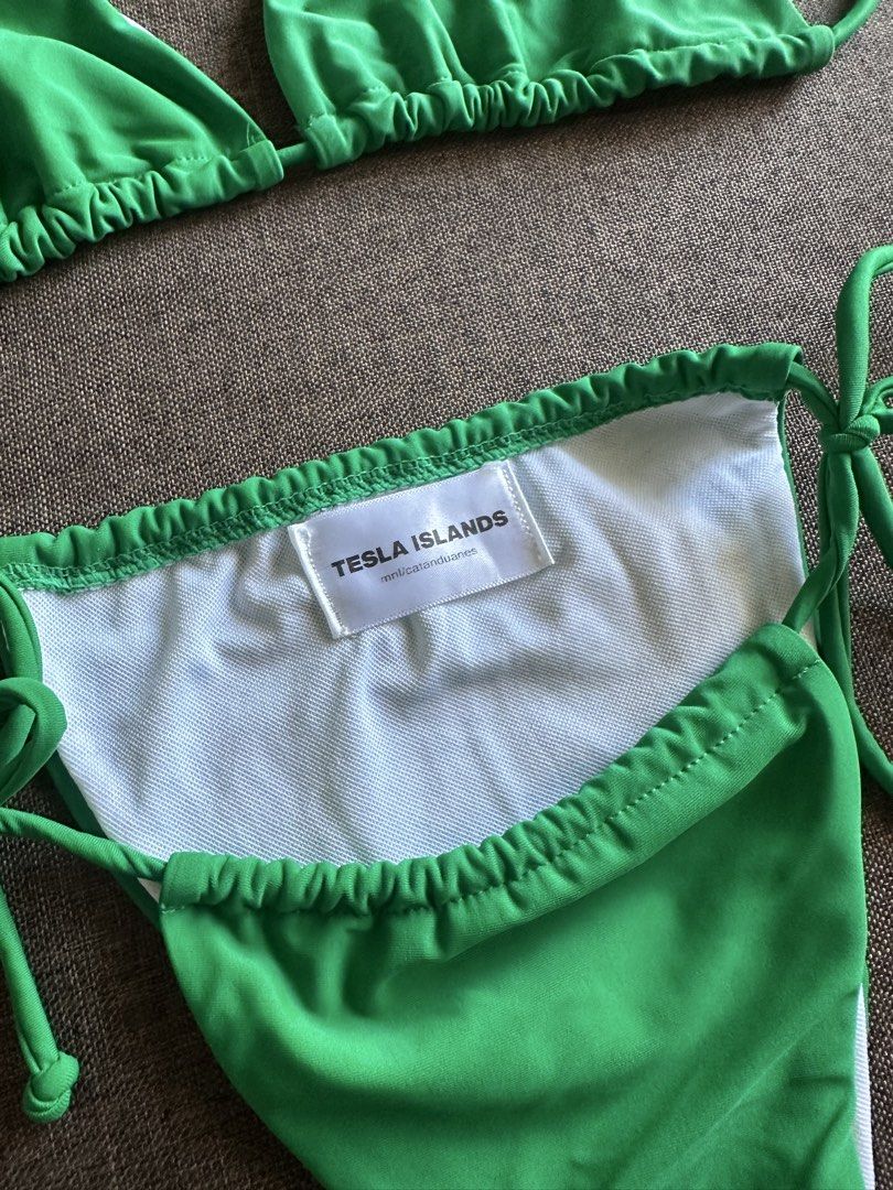Tesla Islands Green Bikini (Category: Bikinis & Swimsuits) located in Manila. Submitted by kit_ma (Listing ID 1430086139, Image 2). Description: Tesla Island bikini sold as set Used once RFS: Decluttering .