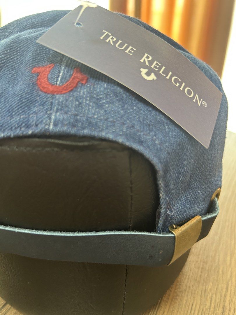 True Religion Denim Cap (Denim Blue) (Category: Caps & Hats) located in Manila. Submitted by headhoncho_ph (Listing ID 1430177741, Image 3). Description: True Religion Denim Cap Color: Denim Blue Only 899 Brand new and unused Leather back strap.