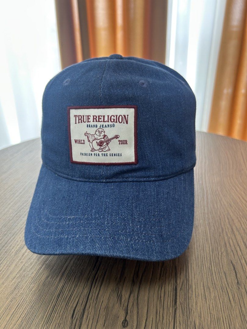 True Religion Denim Cap (Denim Blue) (Category: Caps & Hats) located in Manila. Submitted by headhoncho_ph (Listing ID 1430177741, Image 1). Description: True Religion Denim Cap Color: Denim Blue Only 899 Brand new and unused Leather back strap.